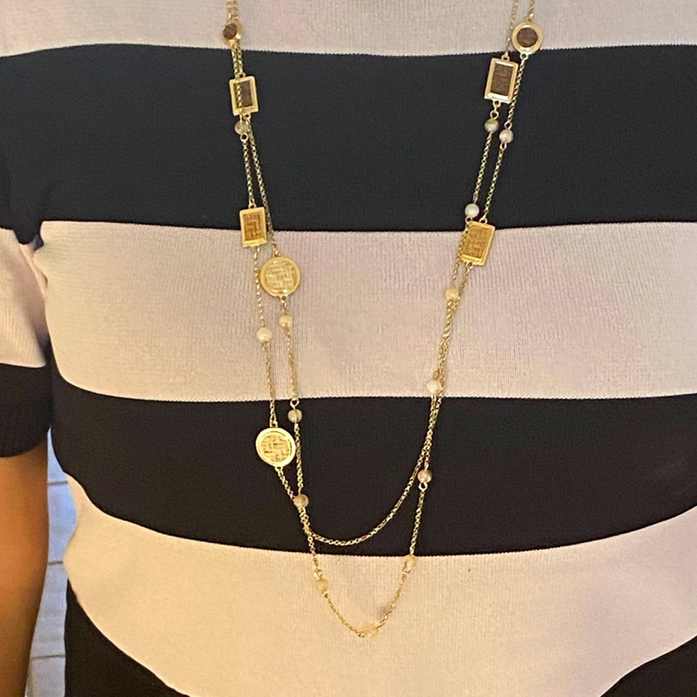 Ann Taylor Factory Bamboo double strand necklace